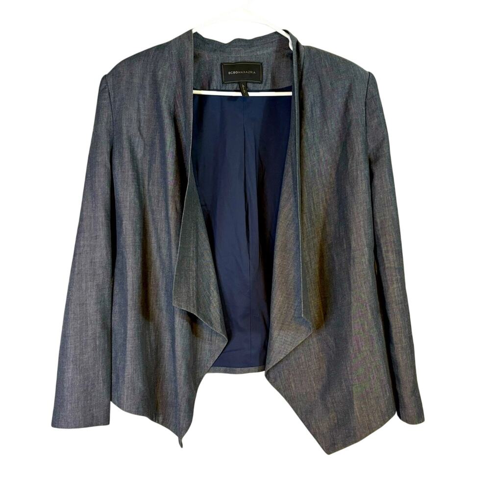 BCBGMaxAzria Grey and Navy Jacket Size Large X0466